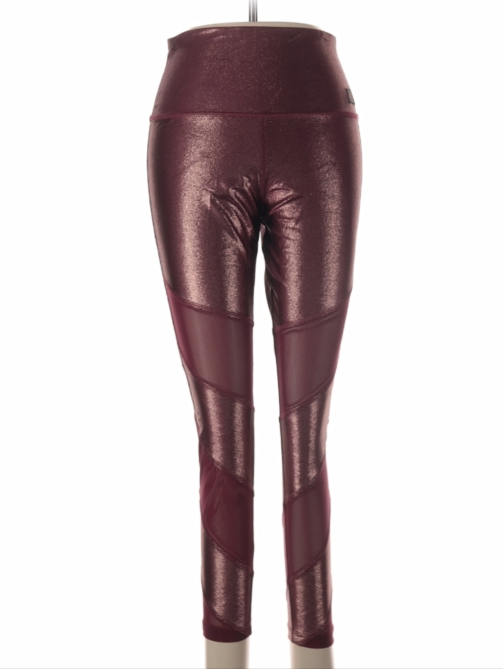 Victoria's Secret PINK Ultimate Metallic Maroon Leggings Size M High Waist NWT